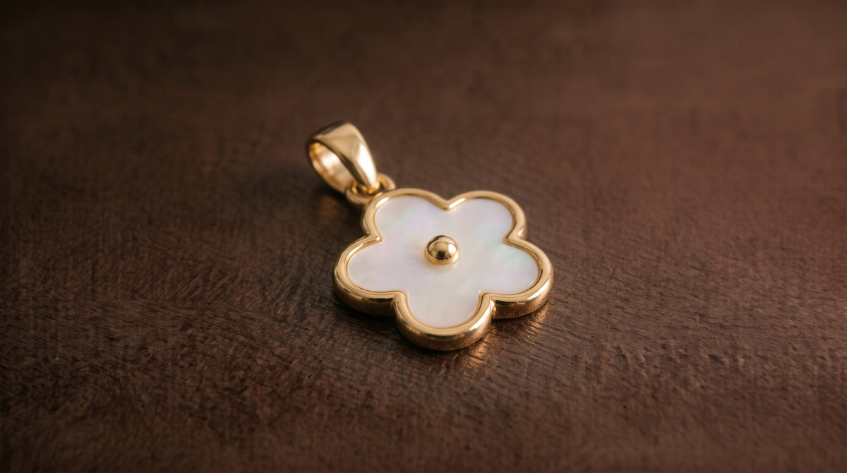 Pearl Flower Pendant  - 9ct Yellow Gold