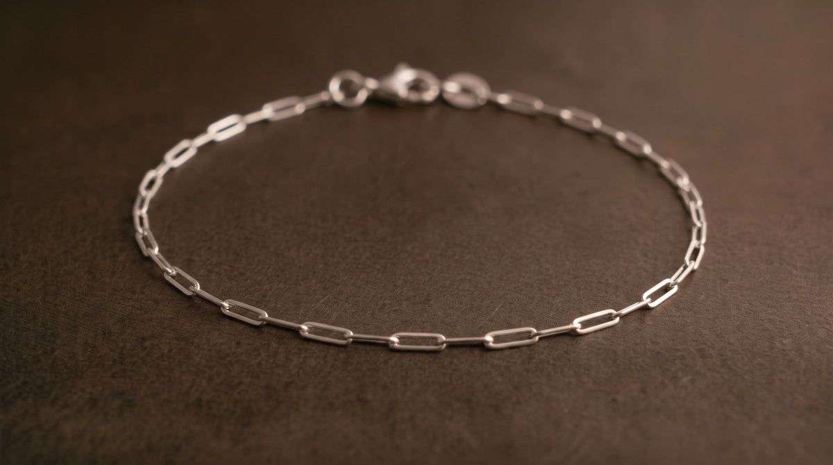 Paperclip Chain Bracelet  – 925 Sterling Silver