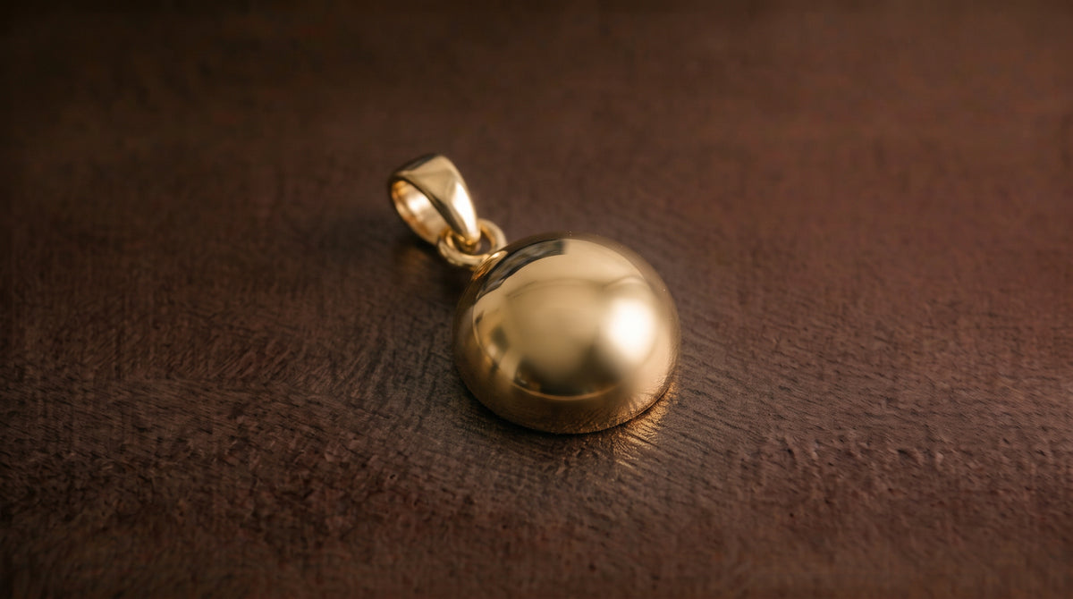 Round Nugget Pendant  - 9ct Yellow Gold