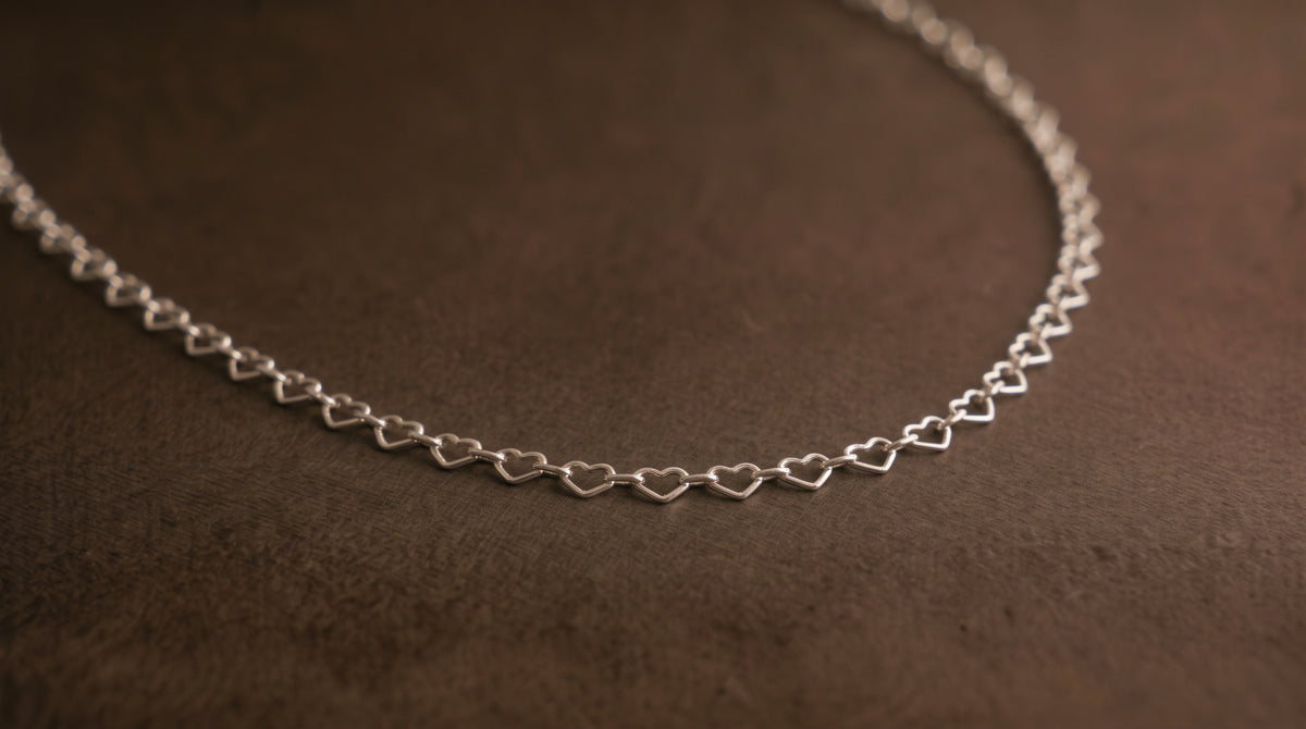 Heart Link Chain - 925 Sterling Silver