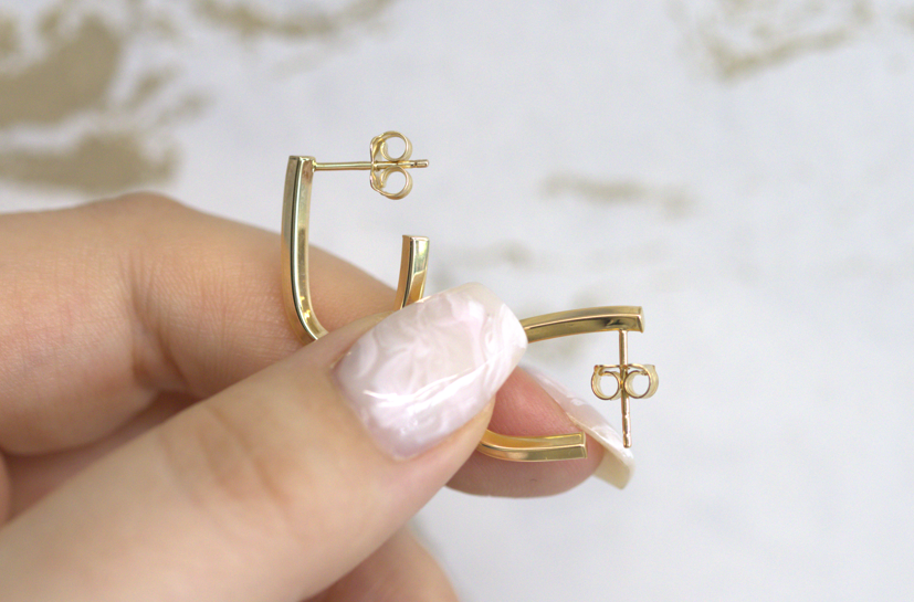 Knife Edge Stud Earrings