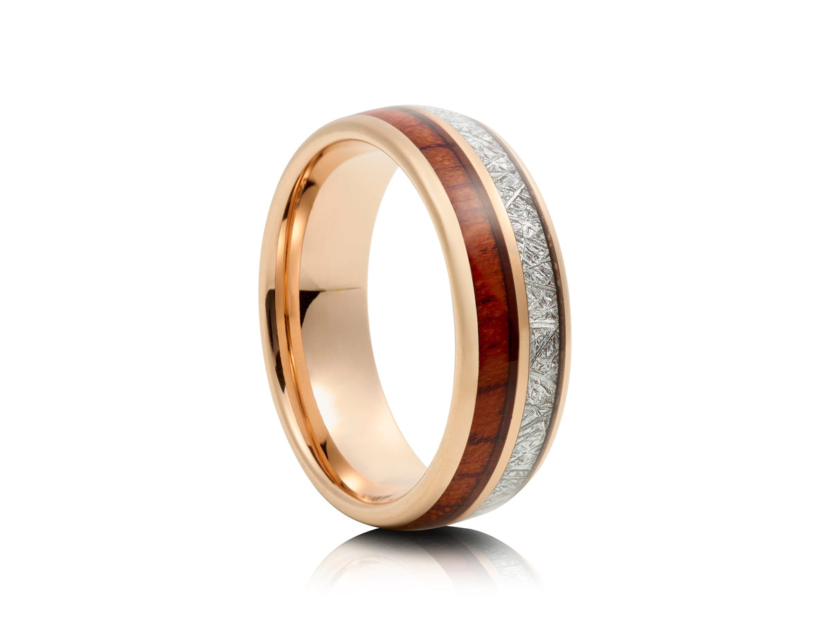 Gold ,Wood & Meteorite Band